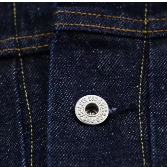 Levi's Premium Size S Type I Denim Jacket Selvedge Trucker Men's Dark Wash New - Picture 6 of 14